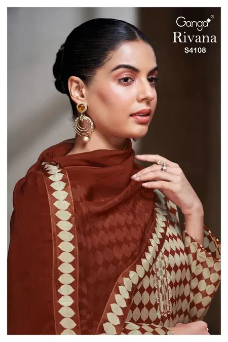 Rivana 4108 By Ganga Bemberg Silk Designer Salwar Suits Wholesale Online
